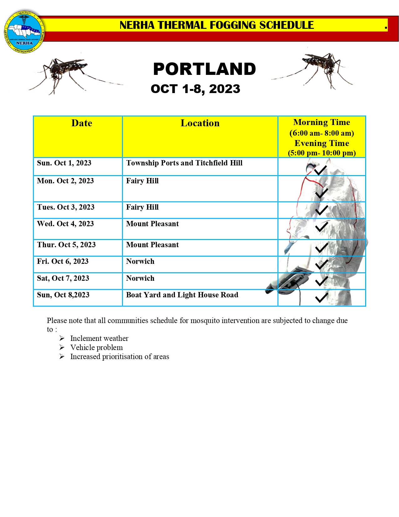 portland schedule